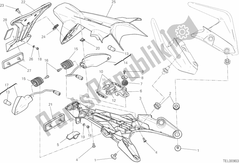 All parts for the 28b - Plate Holder of the Ducati Monster 821 Thailand 2015